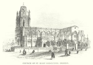 Kostel sv. Marie Redclyffe, Bristol (rytina) od English School