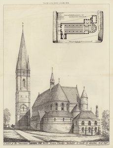 Kostel Nanebevstoupení Páně, Lavender Hill, SW (rytina) od English School