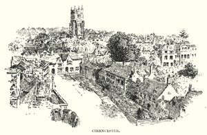 Cirencester (litografie) od English School