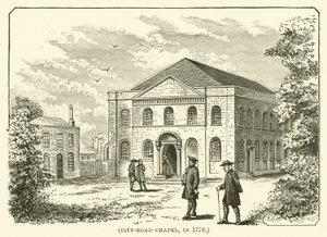 Kaple na městské třídě v roce 1778 (rytina) od English School