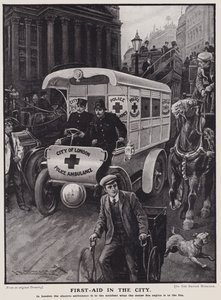 Elektrická ambulance londýnské policie (litho) od English School