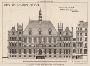 City of London School; s výhledem na Victoria Embankment od English School
