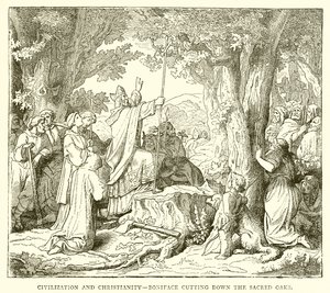 Civilizace a křesťanství – Bonifác kácí Sacred Oaks od English School