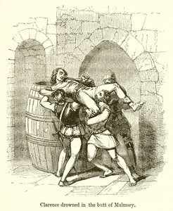 Clarence se utopil v Butt of Malmsey od English School