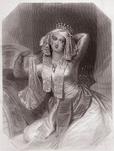 Kleopatra (Antoine et Cleopatre) (Antony a Kleopatra) v - „“ Galerie des femmes de Shakespeare, sbírka čtyřiceti pěti vážných portrétů raných londýnských umělců, obohacená o kritické a literární poznámky“““ kolem roku 1838 – z „“ Galerie of ženy od English School