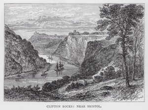 Clifton Rocks, poblíž Bristolu (rytina) od English School