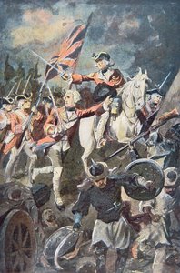 Clive at Plassey (barevné lito) od English School