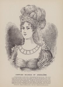 Coiffure vévodkyně z Angouleme (rytina) od English School