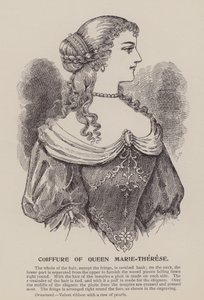 Účes královny Marie Terezie (rytina) od English School