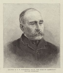 Plukovník AC F Fitzgeorge, Jeho královská výsost soukromý tajemník vévody z Cambridge (rytina) od English School