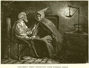 Kolumbus erstes Gespräch mit Pater Perez von English School