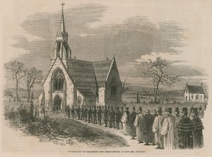 Vysvěcení nového pohřebiště Marylebone od English School
