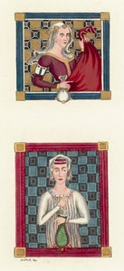 Constance Queen Of Castille (barevná rytina) od English School