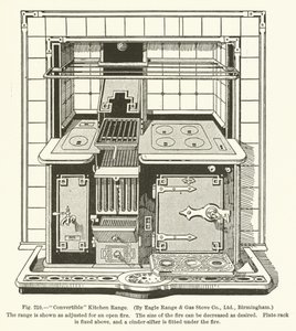 Convertible Kitchen Range, od Eagle Range and Gas Spove Company, Birmingham