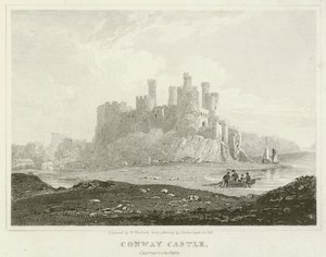Hrad Conway, Caernarvonshire (rytina) od English School