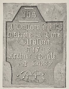 Kopie řezby od Arthura Poolea na stěně jeho vězeňské cely ve věži, 1568 od English School