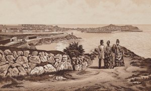 Cornwall: St Ives z jihu (litho) od English School