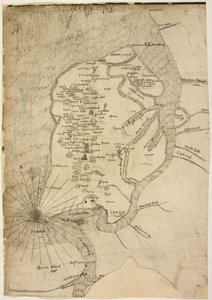 Cotton Augustus I.i f.51 Mapa ostrova Sheppey připisovaná kartografovi Robertu Lythe od English School