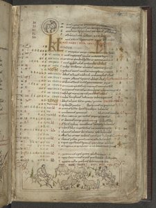 Cotton Julius A. VI, f.5, Kalendář na květen: Pastýři a stádo (vellum) od English School