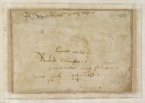Bavlna MS Vespasian F XIII f.123 Richardův podpis „loyalty me lie“ vedle podpisu Edwarda V. od English School