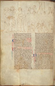 Cotton Nero D. I f.23v Budova Cliffordovy věže v St Albans, z 