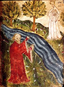 Bavlna Nero Ms A X, f. 42 The Dreamer with the Pearl Maiden, cca 1375-1400 (vellum) od English School