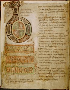 Bavlna Tiberius C. II, f.5v Iniciála 