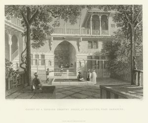 Soud tureckého venkovského domu, Salahyeh, poblíž Damašku, 1837 od English School