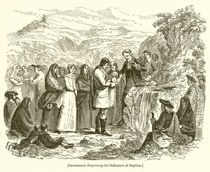 Covenanters vydávající obřad křtu od English School