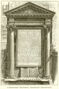Památník Covenanters, hřbitov Greyfriars od English School