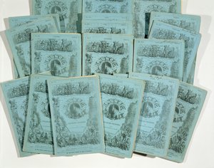Obálky z Monthly Issues of Little Dorrit od Charlese Dickense (1812-70), vydaných cca. 1856 od English School