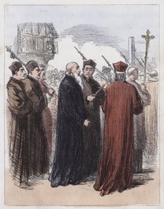 Cranmer vedl k popravě (barevné rytí) od English School