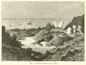 Kráter Etny v roce 1834 od English School