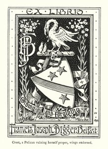 Crest, pelikán, který se zranil, křídla schválena (rytina) od English School