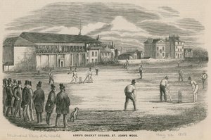 Kriketový zápas na Lords Cricket Ground, St Johns Wood od English School