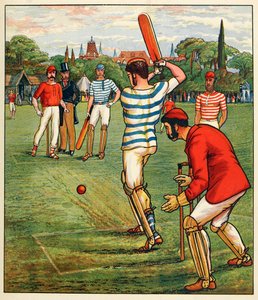Kriket, od British Sports and Games, pub. C. 1880. od English School
