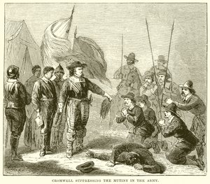 Cromwell potlačující vzpouru v armádě od English School