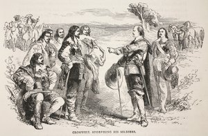 Cromwell oslovuje své vojáky od English School