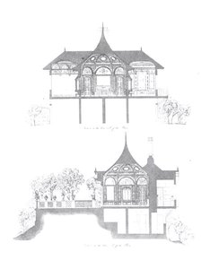 Příčné řezy Letního domu Buckinghamského paláce, z 