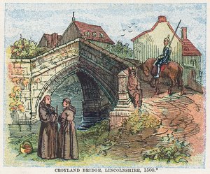 Croyland Bridge, Lincolnshire od English School