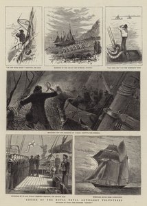 Cruise of the Royal Naval Artillery Volunteers (rytina) od English School