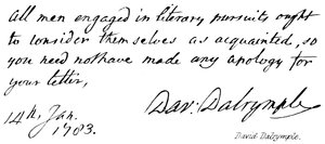 David Dalrymple od English School