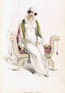 Denní šaty, módní talíř z Ackermanns Repository of Arts od English School