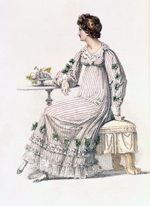Denní šaty, módní talíř z Ackermanns Repository of Arts od English School