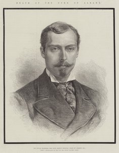 Smrt vévody z Albany, Jeho královské Výsosti zesnulého prince Leopolda, vévody z Albany, KG (rytina) od English School