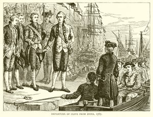 Odjezd Clive z Indie, 1767 od English School