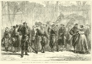 Odjezd 10. pluku národní gardy na předsunutá místa, říjen 1870 od English School