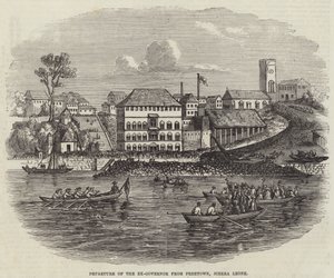 Odjezd bývalého guvernéra z Freetown, Sierra Leone od English School