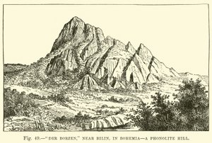 Der Borzen, u Bilin, v Čechách, fonolitový vrch od English School