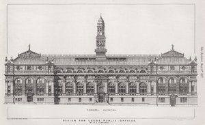 Design for Leeds Public Offices (rytina) od English School